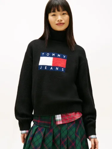 Tommy Jeans, Tommy Jeans Rollkragenpullover "TJW TURTLENECK FLAG SWEATER EXT"