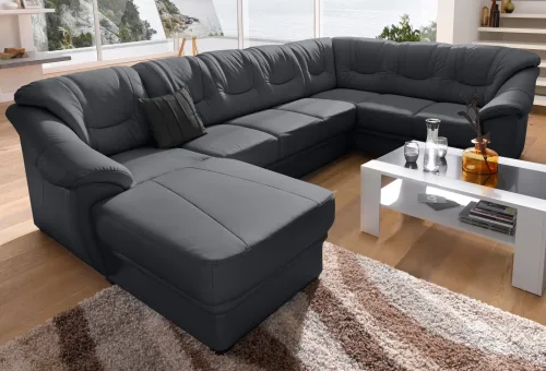 Sit & More, sit&more Wohnlandschaft "Savona U-Form, B: 320 cm" optional Bettfunktion, Federkern