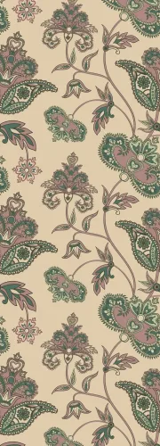 Queence, queence Vinyltapete "Paris" Motiv  bedruckt  botanisch  floral  gemustert  natürlich glatt 90x250cm, selbstklebend, kinderleichte Anbringung, Sticker