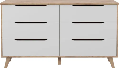 CONFORAMA, Kommode VANKKA 6 Schubladen 42x154.7x86.3cm eiche dekor