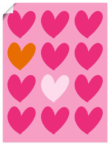 Artland Wandbild "Herzen auf pink" Herzbilder 1 Stk. tlg. als Alubild, Leinwandbild, Poster, Wandaufkleber in verschied. Grössen