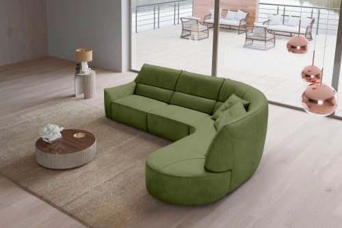 Egoitaliano Ecksofa »Puffy«, mit Ottomane, wahlweise mit und ohne elektrischer Relaxfunktion