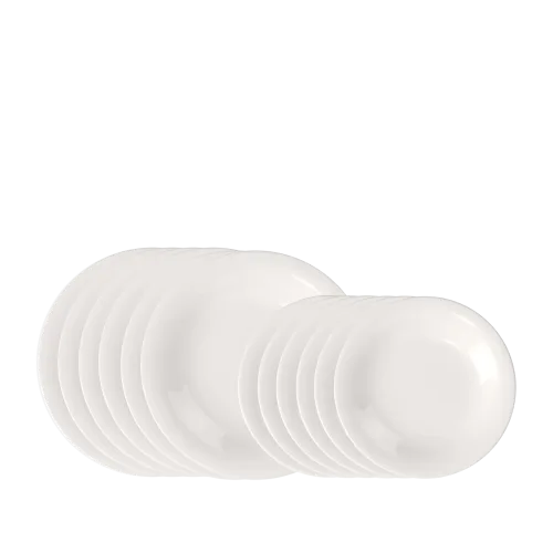 like. by Villeroy & Boch - Teller-Set 12 Stück. EC Essential, One Size, Weiss
