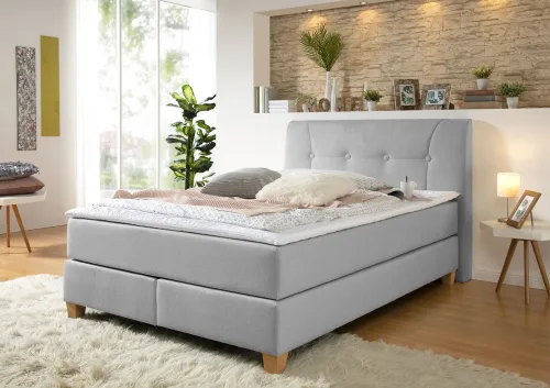home affaire, Home affaire Boxspringbett "Calloway" inkl. Topper, XXL-Ausführung, in 4 Farben, 5 Breiten, 3 Matratzenarten