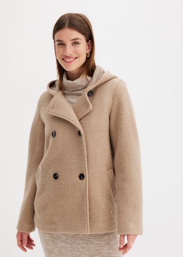 bonprix, bonprix Cabanjacke mit Kapuze moderner Look, aus kuscheligem Bouclé-Material, mit Kapuze