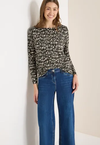 cecil, Cecil Langarmshirt mit grafischem Muster