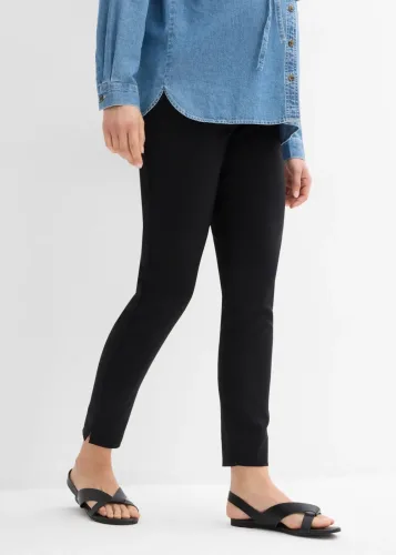 bonprix, bonprix Stretch- Umstandshose mit schmal zulaufendem Beinschwarz 34Damen