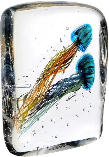 Casablanca By Gilde, Casablanca by Gilde Dekoobjekt "Briefbeschwerer Qualle Funny Medusa 2 blau; klar; orange H. 22 cm"
