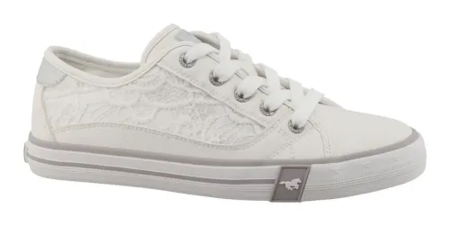 bonprix, bonprix Mustang Sneaker mit Spitzeweiß 38Damen