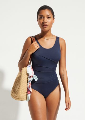 bonprix Badeanzug verschiedene Grössen, Shape-Design mit Zierfalten, sportlicher Stil