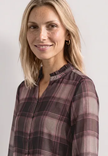 Street One, Langarm Chiffon-Bluse mit Split Neck
