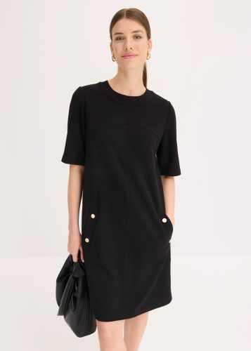 bonprix Midikleid loose fit, Kurzarm-Design, aus Polyester und Elasthan, Midilänge
