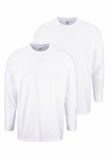 Fruit of the Loom Langarmshirt Packung, 2 Stk. aus reiner Baumwolle, 2-er Pack