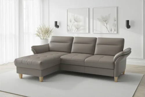 Sit & More, sit&more Ecksofa "Pamela L-Form, Leder, B: 218 und 230 cm" optional Armteilverstellung, Bettfunktion & Bettkasten