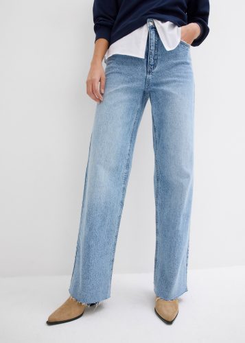 bonprix Weite Jeans 1 tlg. Loose Fit, High Waist, mit Elasthan, aus leichter Baumwolle