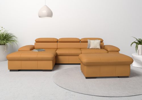 Home affaire Ecksofa »Alberto«, wahlweise mit Bettfunktion, inkl. Kopfteilverstellung, mit Recamiere