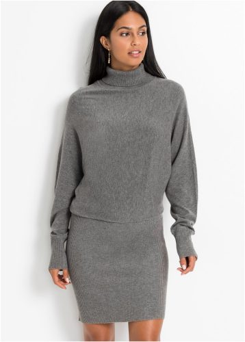 bonprix Strickkleid mit Rollkragen, aus Viskose, Polyamid und Polyester