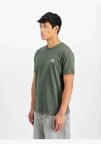 alpha industries, Alpha Industries Rundhalsshirt "BASIC T SMALL LOGO" Baumwolle, regular fit