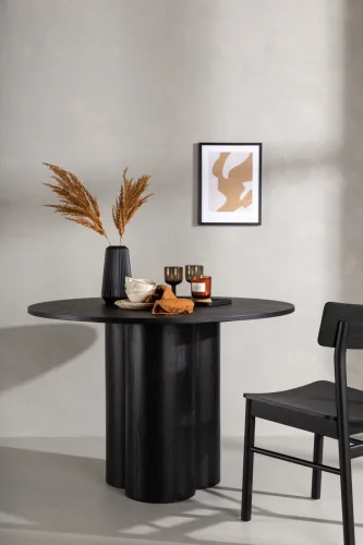 LIVIQUE, Esstisch Olav Schwarz Holz B 110 cm - Material: Eiche - Esstisch