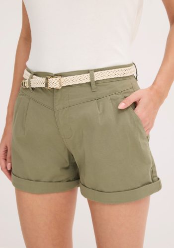 bonprix Shorts aus Baumwolle und Elasthan, Regular Fit, mit umgeschlagenem Saum