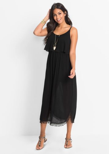bonprix Maxikleid lässige Passform, elastischer Gummibund in der Taille, ärmellos