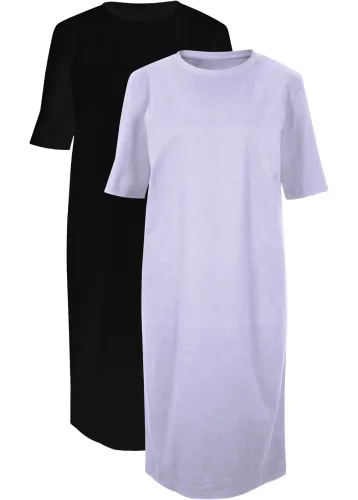 bonprix, bonprix Shirtkleid (2er-Pack)lila 36Damen