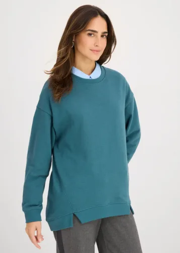 bonprix, bonprix Oversize-Sweatshirt aus Baumwoll-Mixpetrol 48Damen