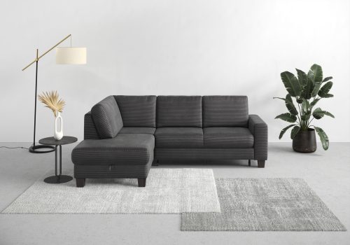 Home affaire Ecksofa »Summer«, mit Ottomane, mit oder ohne Bettfunktion und Bettkasten, Cord-Bezug