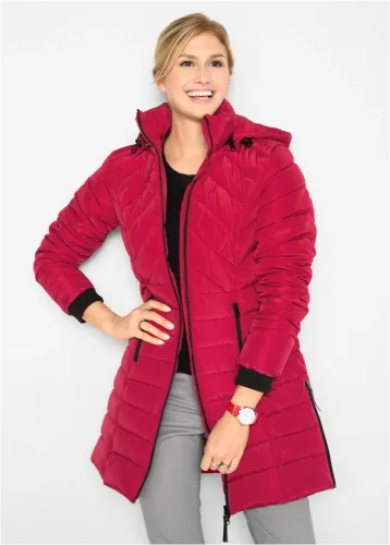 bonprix, bonprix Long-Steppjacke mit Wattierungrot 48Damen