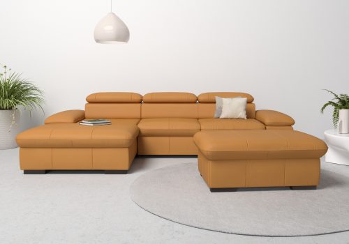 Home affaire Ecksofa »Alberto«, wahlweise mit Bettfunktion, inkl. Kopfteilverstellung, mit Recamiere