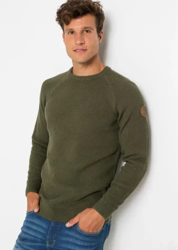 bonprix, bonprix Strickpullover tolle Baumwollmischung, mit Rundhalsausschnitt, Regular Fit