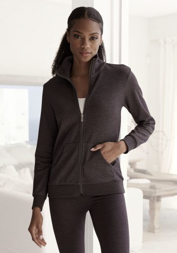 Bench., Bench. Sweatjacke »- Loungejacke«, mit glänzender Logostickerei am Stehkragen, Loungewear