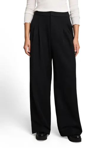 TOM TAILOR Denim, TOM TAILOR Denim Stoffhose mit weitem Bein / Viskose-Stretch
