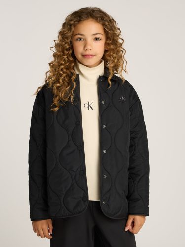 CALVIN KLEIN JEANS, Calvin Klein Jeans Steppjacke »QUILTED OVERSHIRT«, für Kinder bis 16 Jahre mit Logoschriftzug