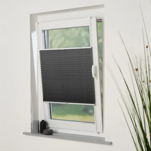 LIEDECO, Liedeco Plissee "Klemmfix-Plissee "Easy" ? Hochwertiger Vliesstoff" Lichtschutz ohne Bohren verspannt Tageslichdurchlässig, blickdicht, Einfache Montage ohne Bohren