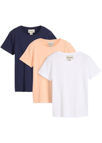 bonprix, bonprix T-Shirt Packung, 3 Regular Fit, Kurzarm, aus Baumwolle
