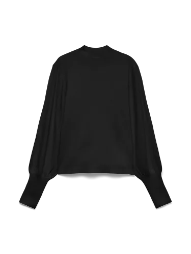 VERO MODA, Vero Moda Strickpullover "VMHOLLYKARIS LS FUNNELNECK PULLOVER BOO" Viskosemischung