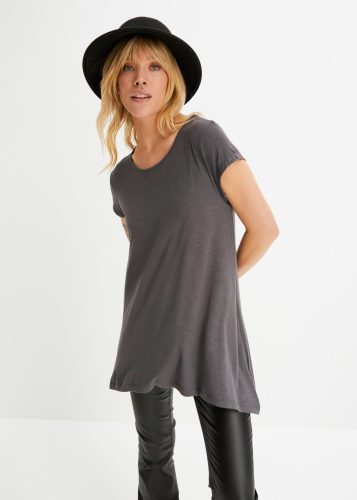 bonprix T-Shirt ausgestellte Passform, asymmetrische Länge, kurze Ärmel