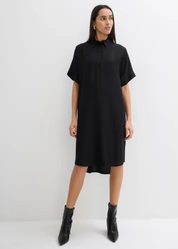 bonprix, bonprix Blusenkleid aus feiner Viskoseschwarz 36Damen