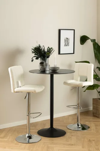 CONFORAMA, Einstellbarer Barhocker SYLVIA synthetisches leder weiss
