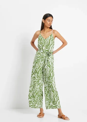 bonprix, bonprix Jumpsuit aus fließender Viskosegrün 52Damen