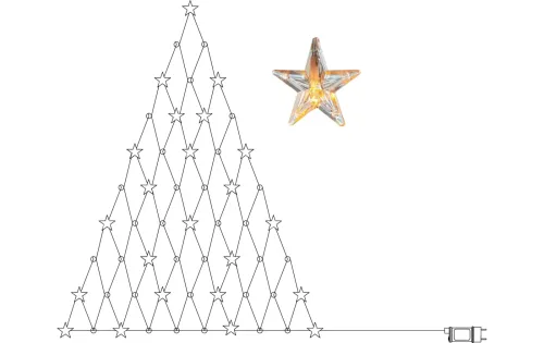 STAR TRADING, Star Trading Star Curtain Netzlichterkette 90 cm