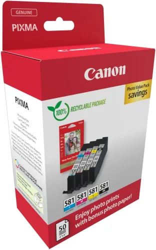 Canon, Canon -  Tinte 2106C006 CLI-581 Multipack + Papier, One Size