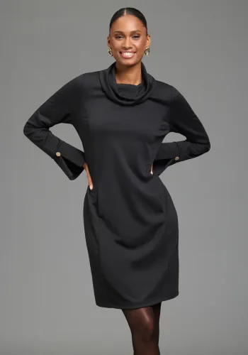 laura scott, Laura Scott Jerseykleid Nahttaschen aus elastischer Viskosemischung, figurumspielender Schnitt