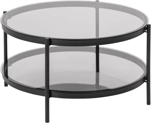 mutoni, mutoni - Couchtisch Bellevue Glas rauch rund 75, One Size, Schwarz