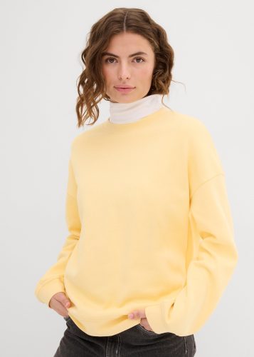 bonprix Sweatshirt, Oversize-Passform, aus reiner Baumwolle, elastische Bündchen