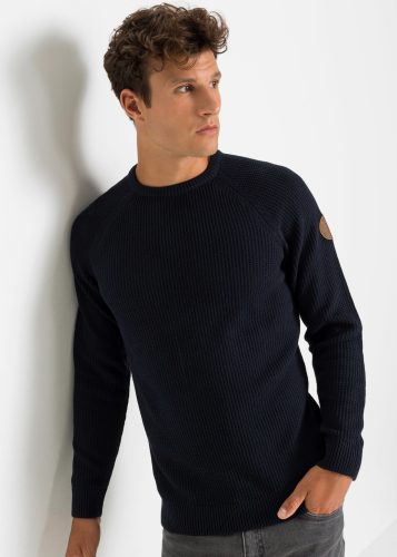 bonprix Strickpullover tolle Baumwollmischung, mit Rundhalsausschnitt, Regular Fit