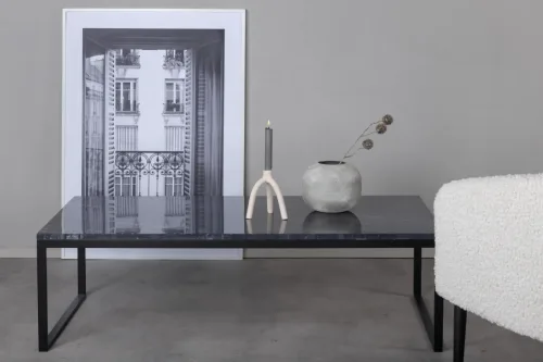 VE DESIGN, Marmor Design Couchtisch „Estelle“ 120 x 60 cm Schwarz VE DESIGN