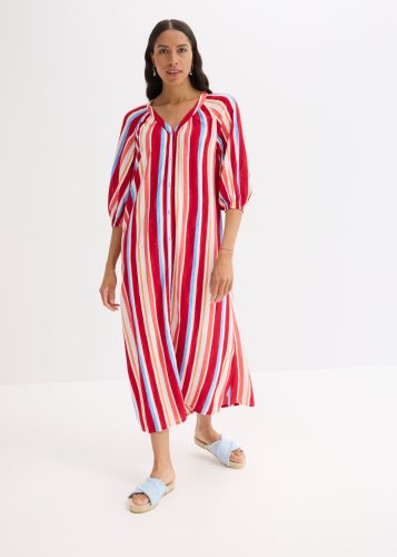 bonprix Tunikakleid aus Viskose, mit Knopfleiste, Loose Fit, gestreift