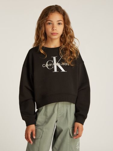 CALVIN KLEIN JEANS, Calvin Klein Jeans Sweatshirt »GLITTER MONOLOGO CN SWEATSHIRT«, für Kinder bis 16 Jahre mit Logoschriftzug